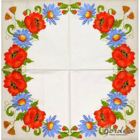 Serwetka do decoupage DAISY haftowana serwetka 33x33